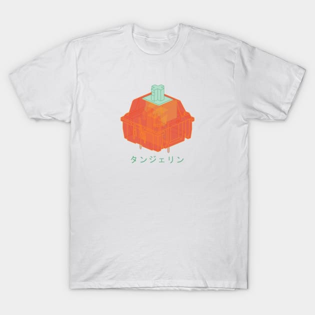 Tangerine Mechanical Keyboard Cherry MX Switch with Japanese Writing T-Shirt by Charredsky
